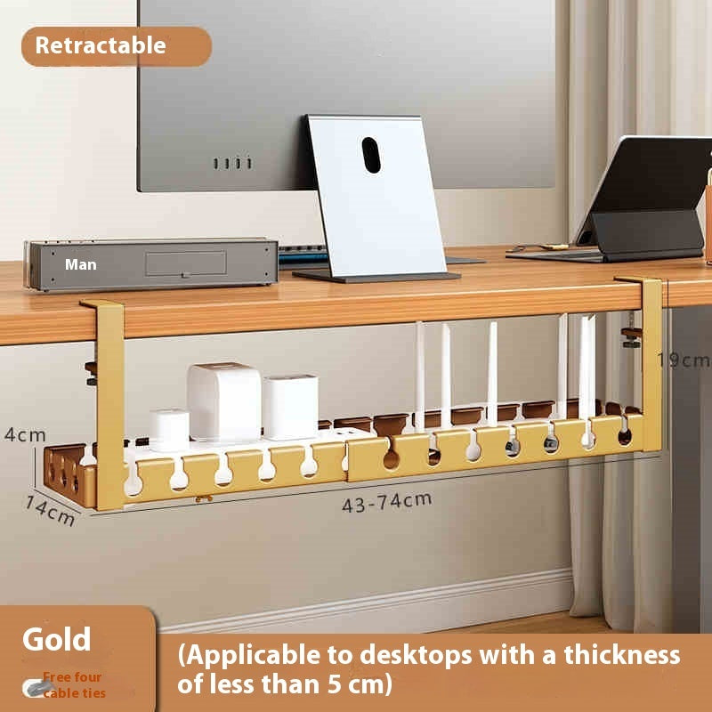 Under-Desk Cable Management Tray – No-Drill Cord Organizer