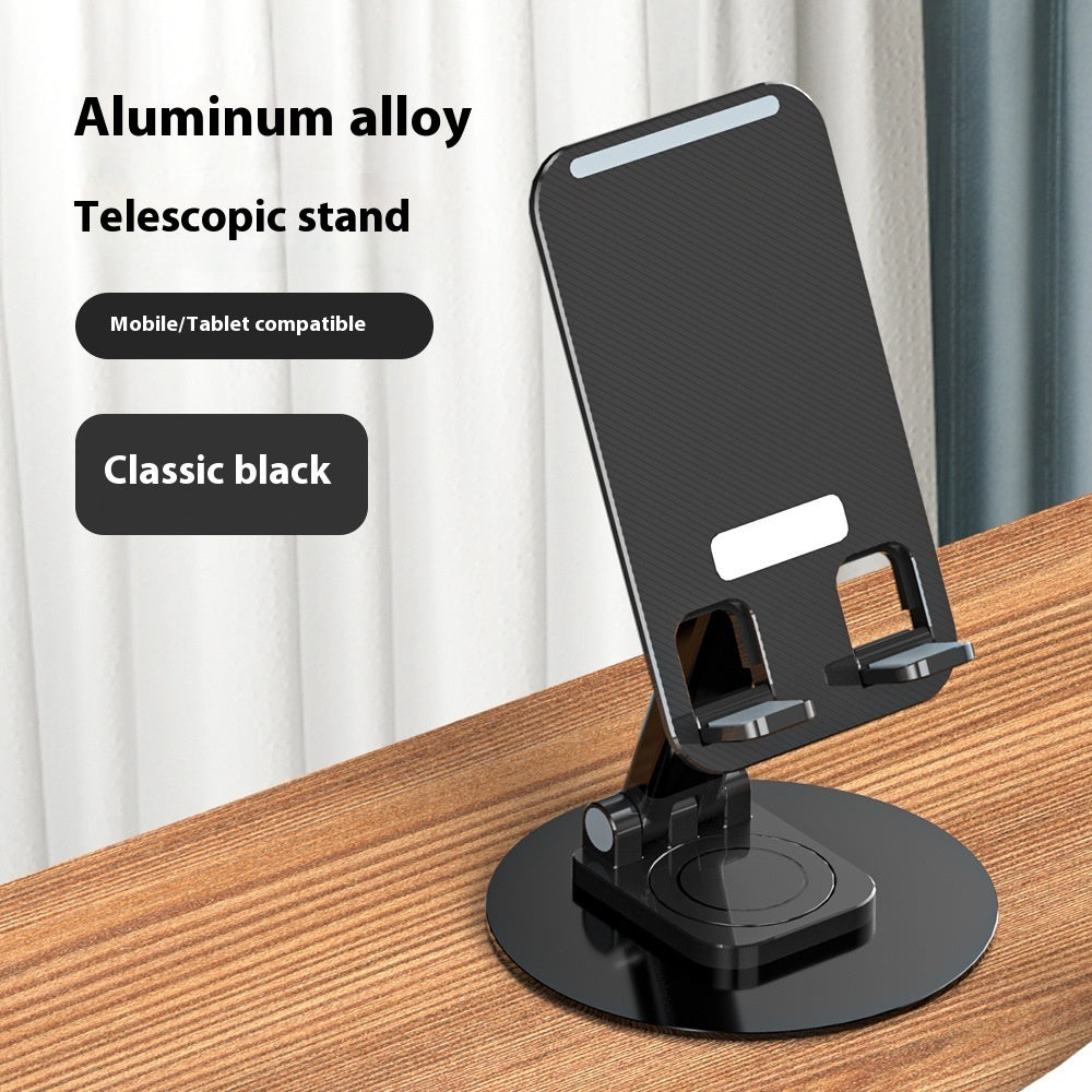 Adjustable Aluminum Phone Stand – Foldable, Rotating Desktop Holder