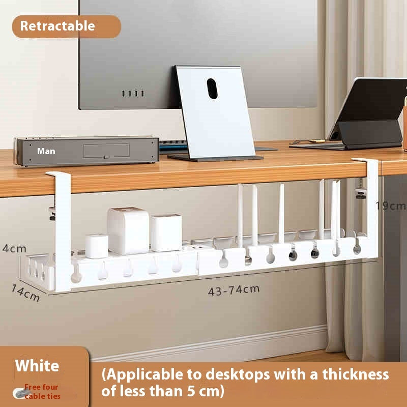 Under-Desk Cable Management Tray – No-Drill Cord Organizer