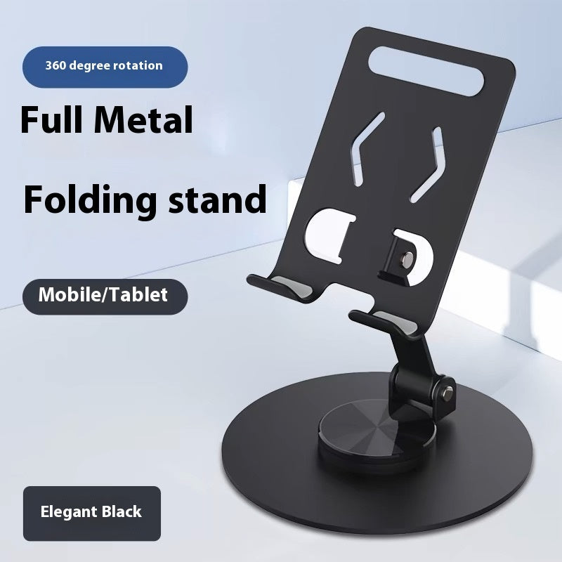 Adjustable Aluminum Phone Stand – Foldable, Rotating Desktop Holder
