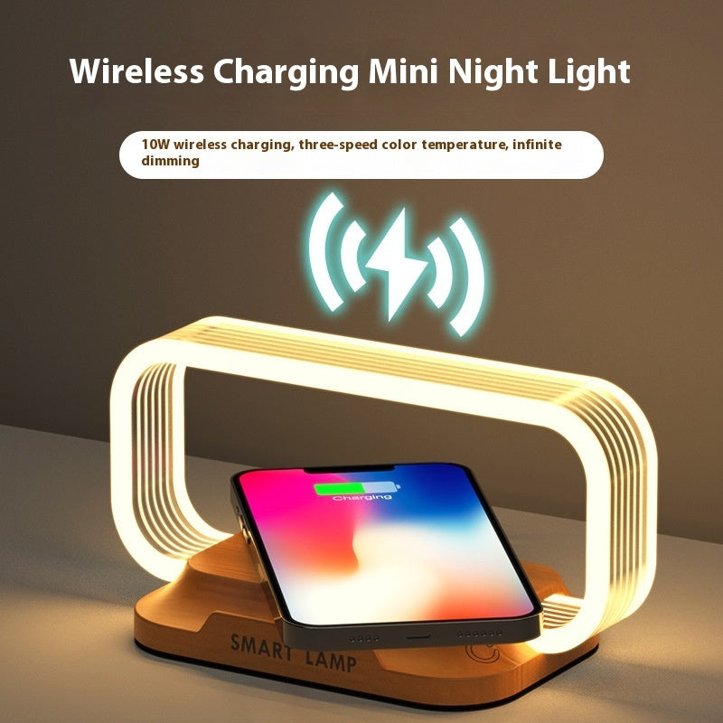 10W Wireless Charging Night Lamp – Touch Dimming Bedside Light