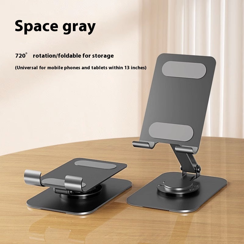 Adjustable Aluminum Phone Stand – Foldable, Rotating Desktop Holder