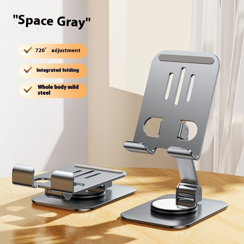 Adjustable Aluminum Phone Stand – Foldable, Rotating Desktop Holder