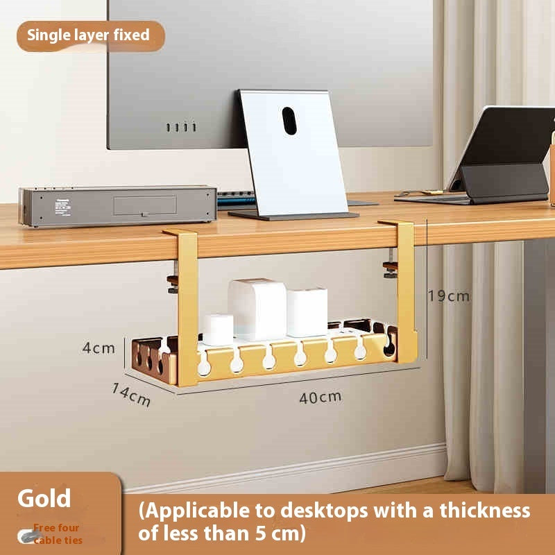 Under-Desk Cable Management Tray – No-Drill Cord Organizer