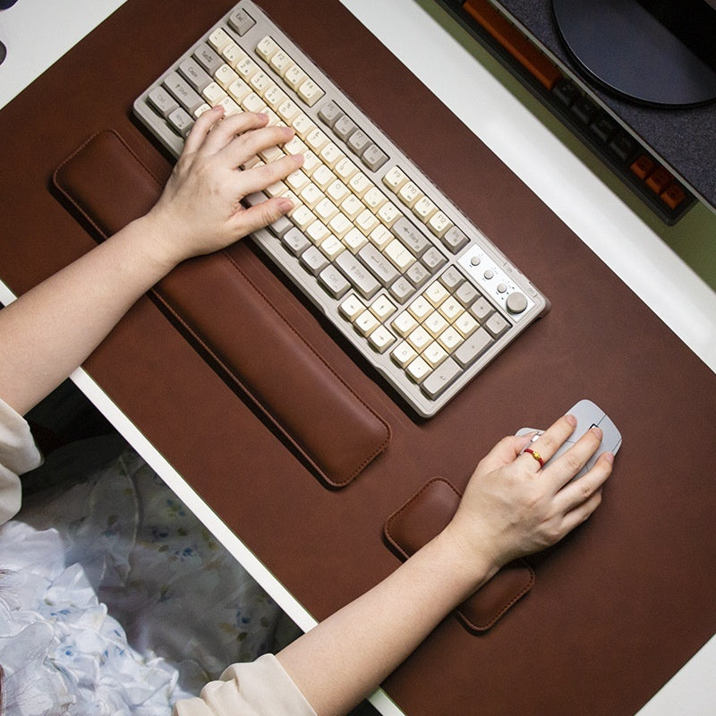 3-Piece Leather Desk Mat Set – Keyboard, Mouse & Workspace Pad