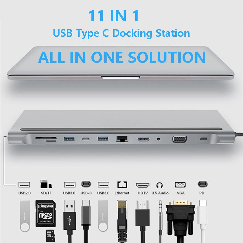 USB-C Laptop Hub – Multi-Port Expansion Dock for Work & Travel