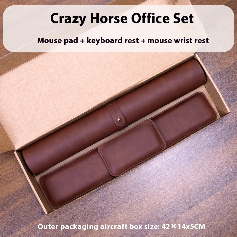 3-Piece Leather Desk Mat Set – Keyboard, Mouse & Workspace Pad