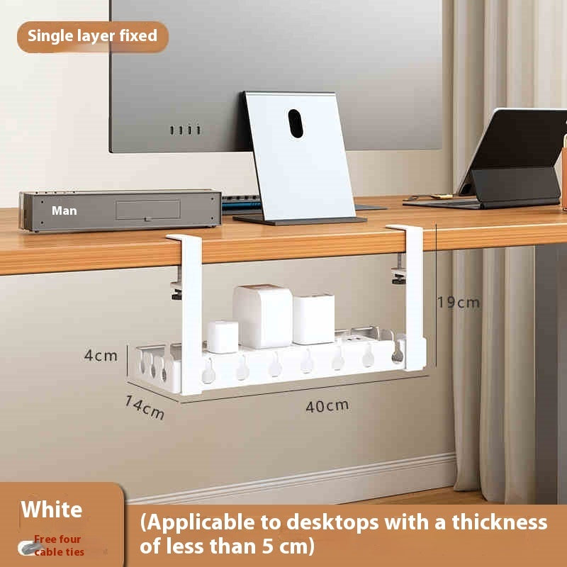 Under-Desk Cable Management Tray – No-Drill Cord Organizer