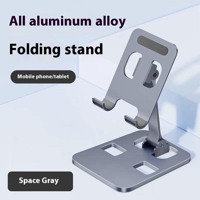 Adjustable Aluminum Phone Stand – Foldable, Rotating Desktop Holder