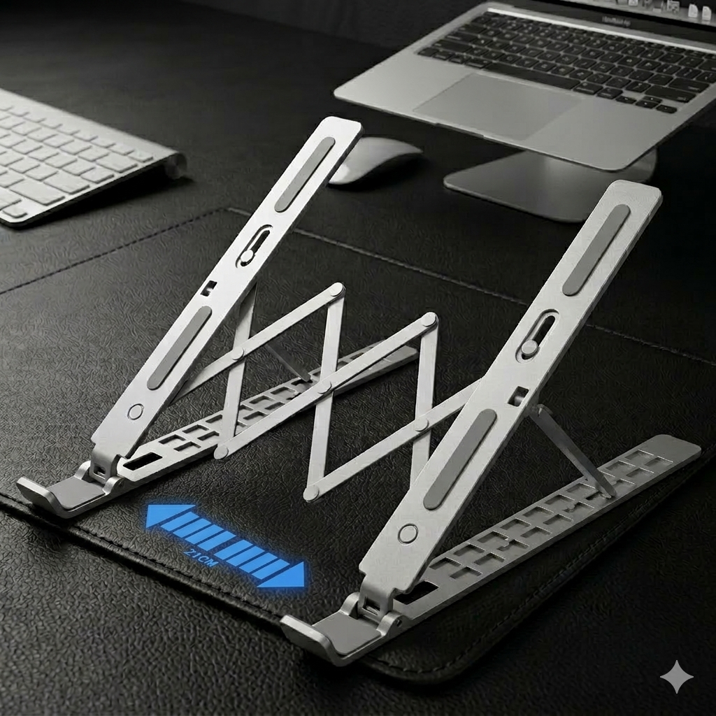 Portable Aluminum Laptop Stand – Foldable, Lightweight & Travel-Ready