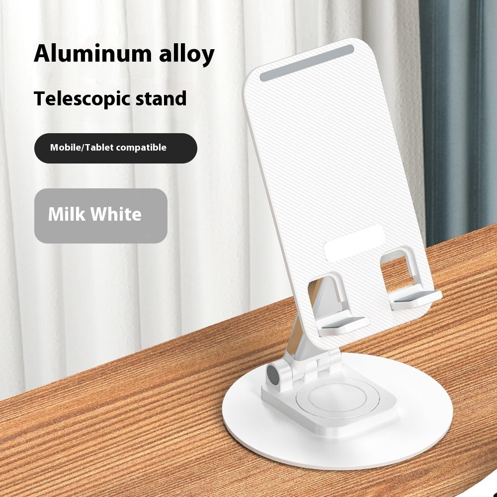 Adjustable Aluminum Phone Stand – Foldable, Rotating Desktop Holder