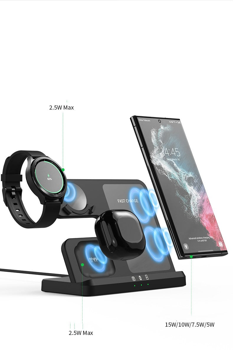 3-in-1 Wireless Charging Stand – Phone, Earbuds & Smartwatch Dock