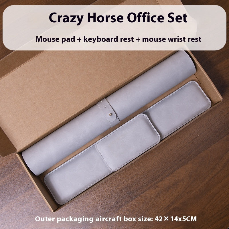 3-Piece Leather Desk Mat Set – Keyboard, Mouse & Workspace Pad