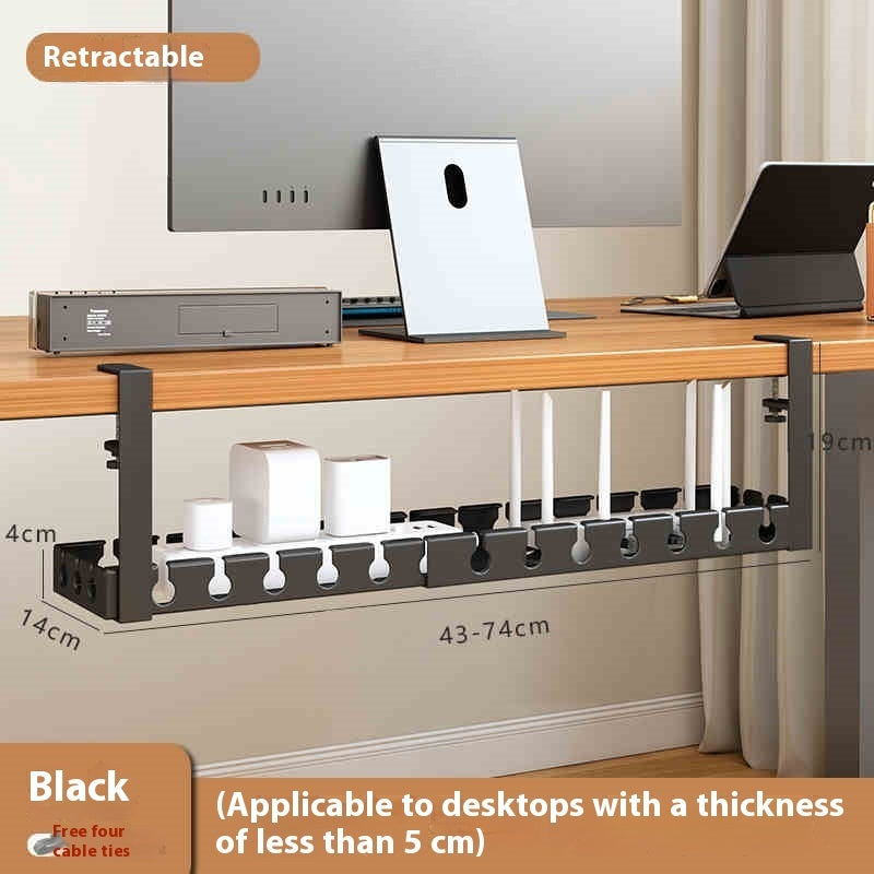 Under-Desk Cable Management Tray – No-Drill Cord Organizer