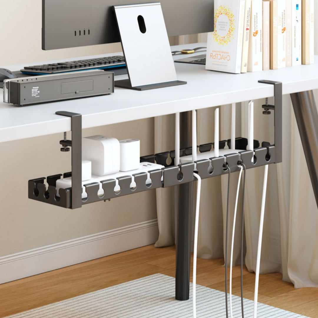 Under-Desk Cable Management Tray – No-Drill Cord Organizer