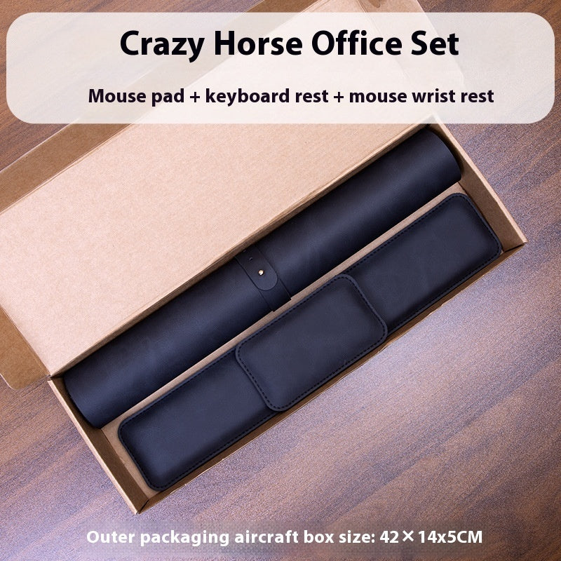 3-Piece Leather Desk Mat Set – Keyboard, Mouse & Workspace Pad