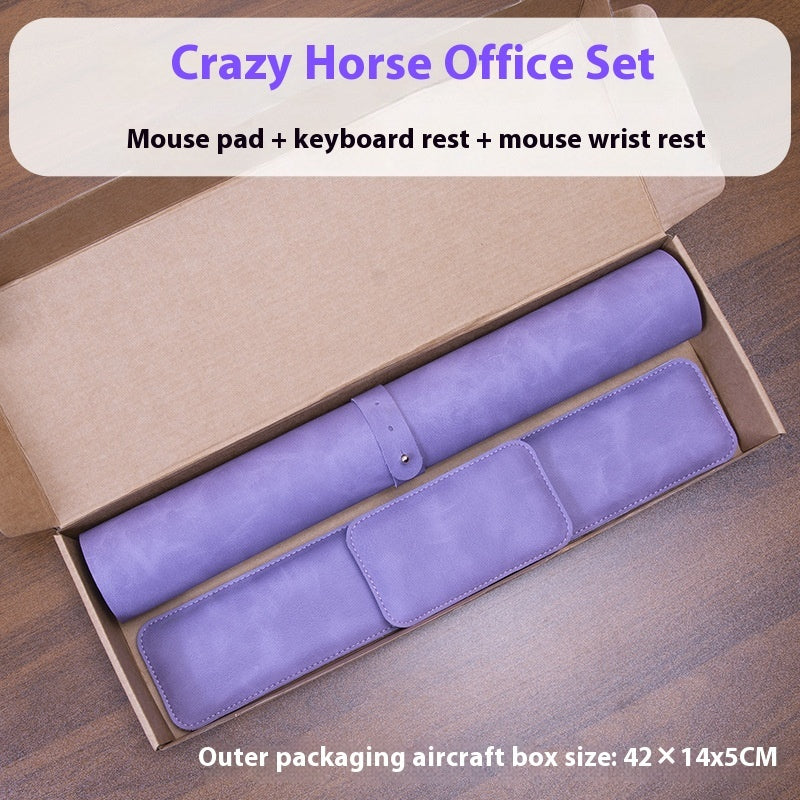 3-Piece Leather Desk Mat Set – Keyboard, Mouse & Workspace Pad