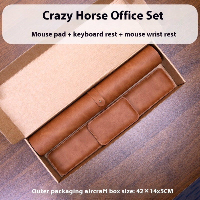 3-Piece Leather Desk Mat Set – Keyboard, Mouse & Workspace Pad