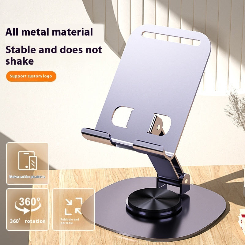 Adjustable Aluminum Phone Stand – Foldable, Rotating Desktop Holder
