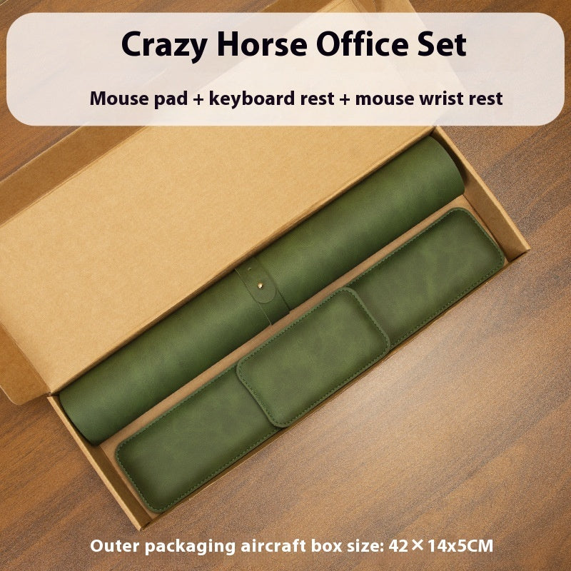 3-Piece Leather Desk Mat Set – Keyboard, Mouse & Workspace Pad