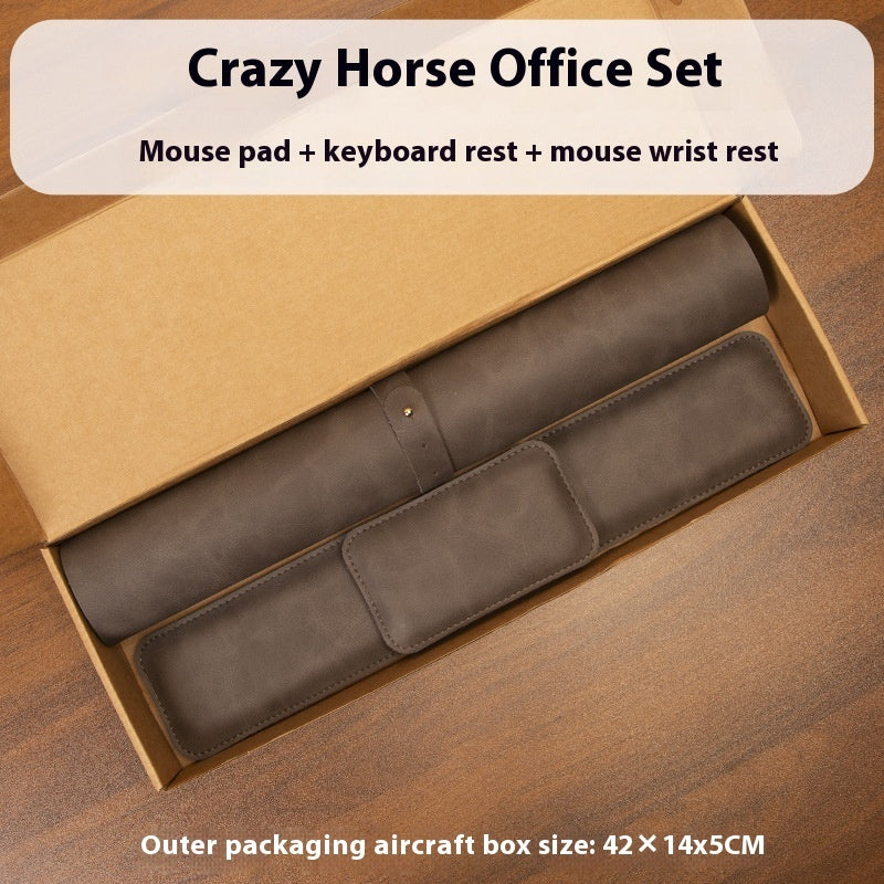 3-Piece Leather Desk Mat Set – Keyboard, Mouse & Workspace Pad