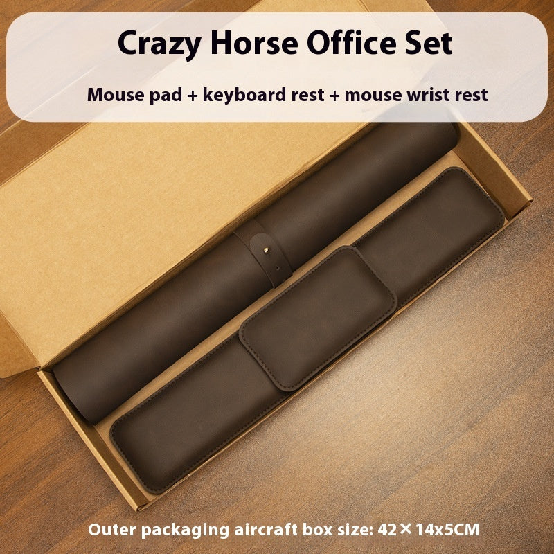 3-Piece Leather Desk Mat Set – Keyboard, Mouse & Workspace Pad